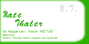 mate thaler business card